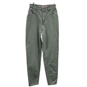 Y2K vintage Zena light blue high-waisted Mom Jeans tapered denim button, 8 tall